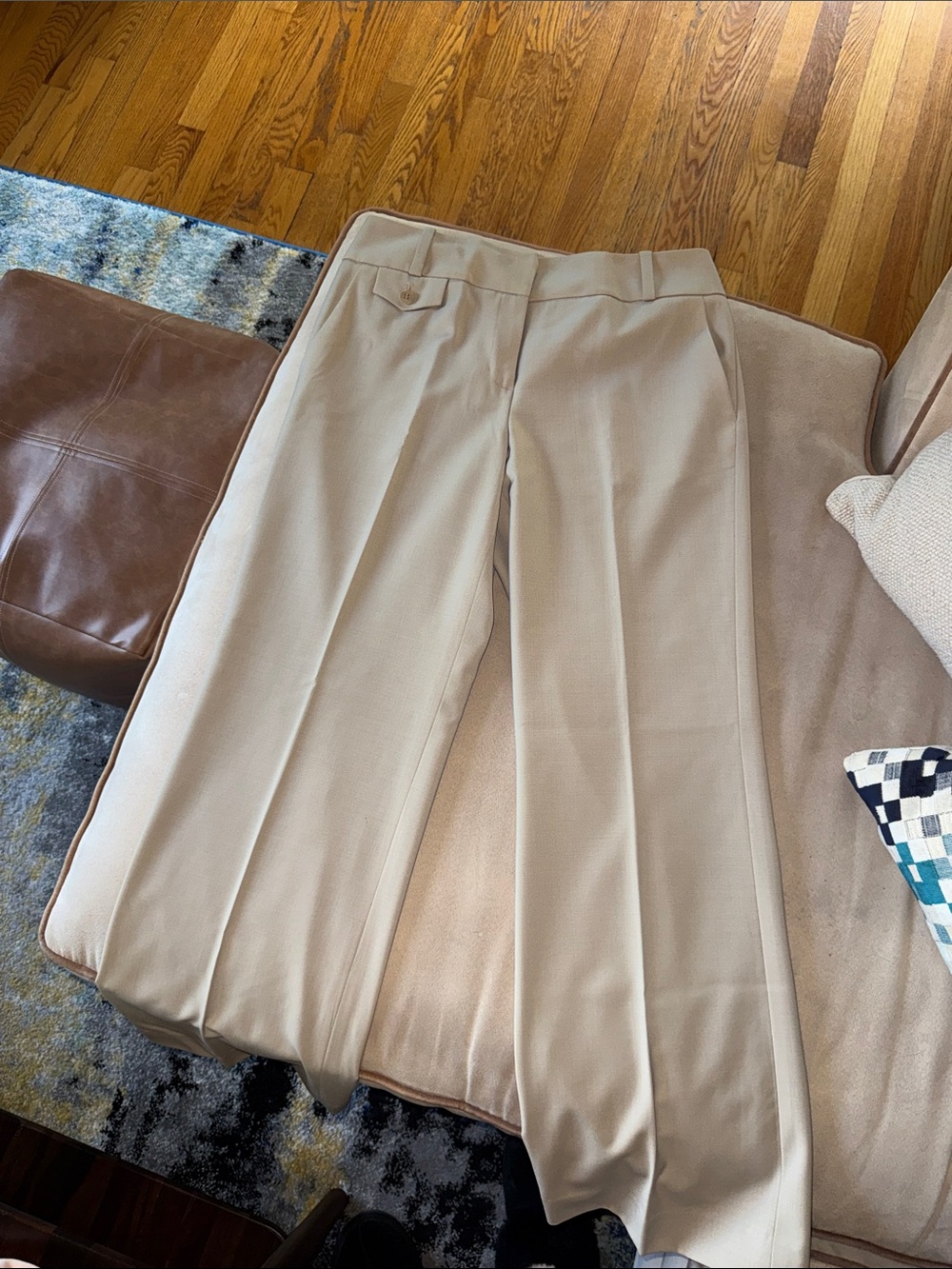 Talbots Beige Wide-Leg Dress Pants
